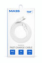 كابل شحن سريع من ماس، شحن ونقل بيانات | نايلون مضفر | USB-C، أبيض، الموديل: MA-02 - ضمان محلي لمدة سنة واحدة.