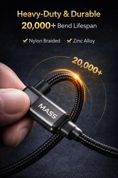 كابل شحن سريع 27 وات من النوع C إلى Lightning، بطول 1 متر، موديل: MA-10، غلاف من سبائك الزنك المقاوم، كفاءة عالية في نقل البيانات بسرعة 480 ميجابت في الثانية - ضمان محلي لمدة عام واحد