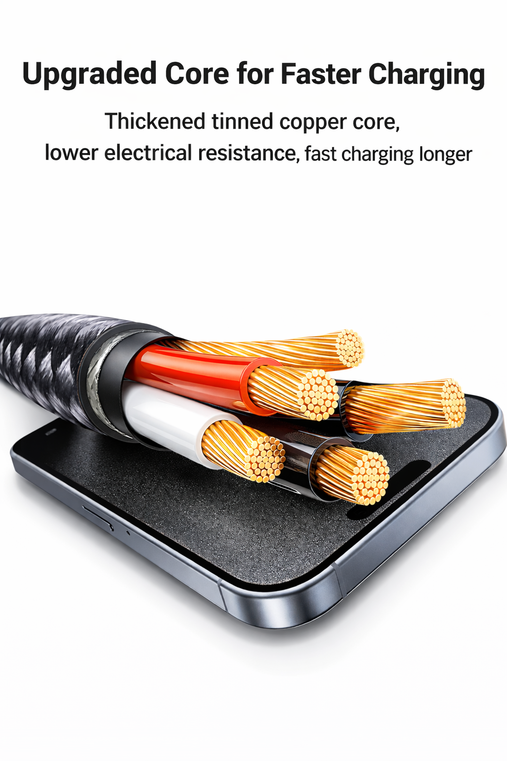 كابل USB-C إلى USB-C وLightning (2 في 1)، طول 1 متر، شحن سريع ونقل بيانات لأجهزة USB-C، سلك متين مضفر من النايلون، متوافق مع أجهزة MacBook وSamsung Galaxy والمزيد، أسود، ضمان محلي لمدة سنة واحدة