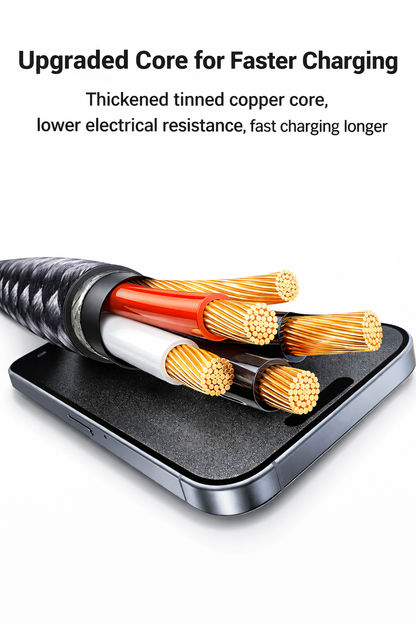 كابل USB-C إلى USB-C وLightning (2 في 1)، طول 1 متر، شحن سريع ونقل بيانات لأجهزة USB-C، سلك متين مضفر من النايلون، متوافق مع أجهزة MacBook وSamsung Galaxy والمزيد، أسود، ضمان محلي لمدة سنة واحدة