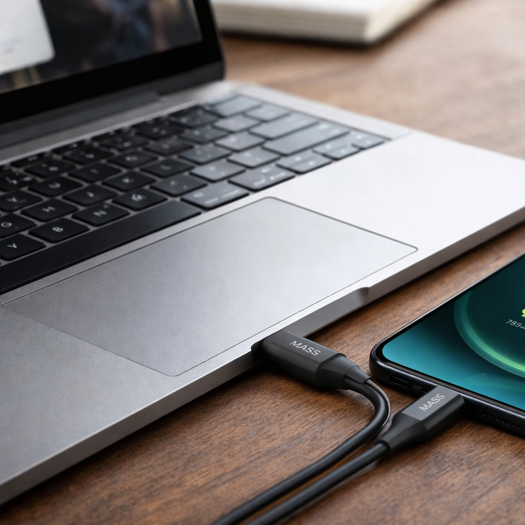 MASS Super Fast Charger, MA-HC10, Dual Port QC 18W & PD 20W, USB-C & USB-A, 1000mm Cable, Black, Europe 2 Pin Plug - 1 Year Local Warranty