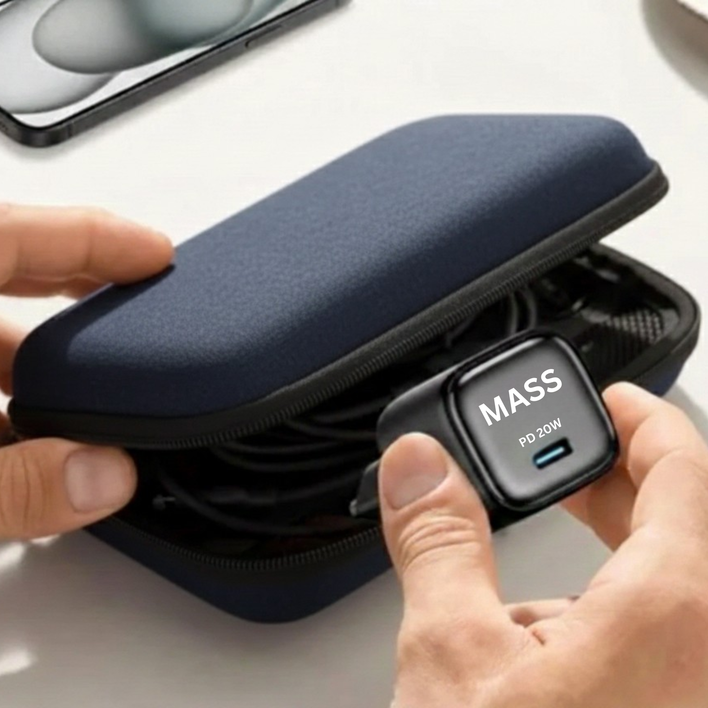 شاحن جداري Mass MA-HC01 بقدرة 20 وات بتقنية GaN ومنفذ USB-C – شحن سريع بتقنية توصيل الطاقة (PD 3.0)، صغير الحجم للغاية ومحمول، أسود | ضمان 12 شهرًا