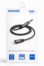محول مقبس سماعة رأس Mass Lightning رقمي إلى 3.5 ملم ذكر، محول دونجل صوتي ذكر Aux طراز: MA-AUX02 يناسب مختلف الهواتف الذكية، مضفر بالنايلون - أسود - ضمان محلي لمدة سنة واحدة