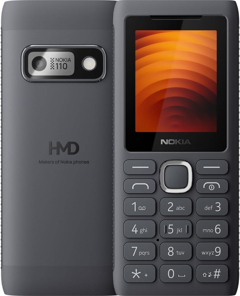 Nokia HMD  110 Power Keypad Phone |Dual SIM, Camera, Long Lasting Battery, Durable Design, Phone Talker, Wireless FM Radio, MP3 Player, MicroSD, 1-Year Local Warranty
