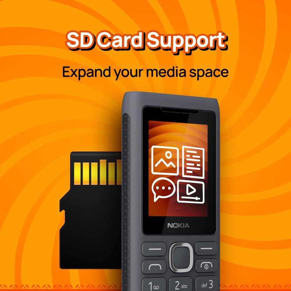 Nokia HMD  110 Power Keypad Phone |Dual SIM, Camera, Long Lasting Battery, Durable Design, Phone Talker, Wireless FM Radio, MP3 Player, MicroSD, 1-Year Local Warranty