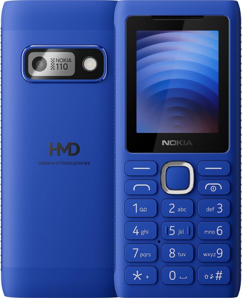 Nokia HMD  110 Power Keypad Phone |Dual SIM, Camera, Long Lasting Battery, Durable Design, Phone Talker, Wireless FM Radio, MP3 Player, MicroSD, 1-Year Local Warranty