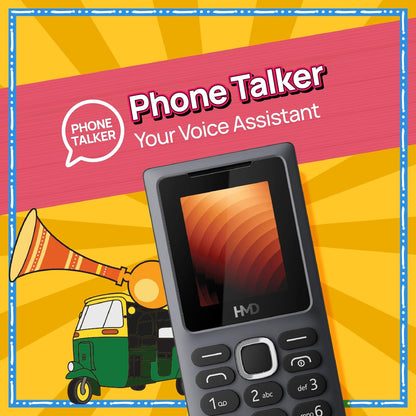 Nokia HMD 100 Keypad Mobile Phone | Dual SIM, Long Lasting Battery, Durable Design, Wireless FM Radio, English Phone Talker, 1-Year Replacement Guarantee