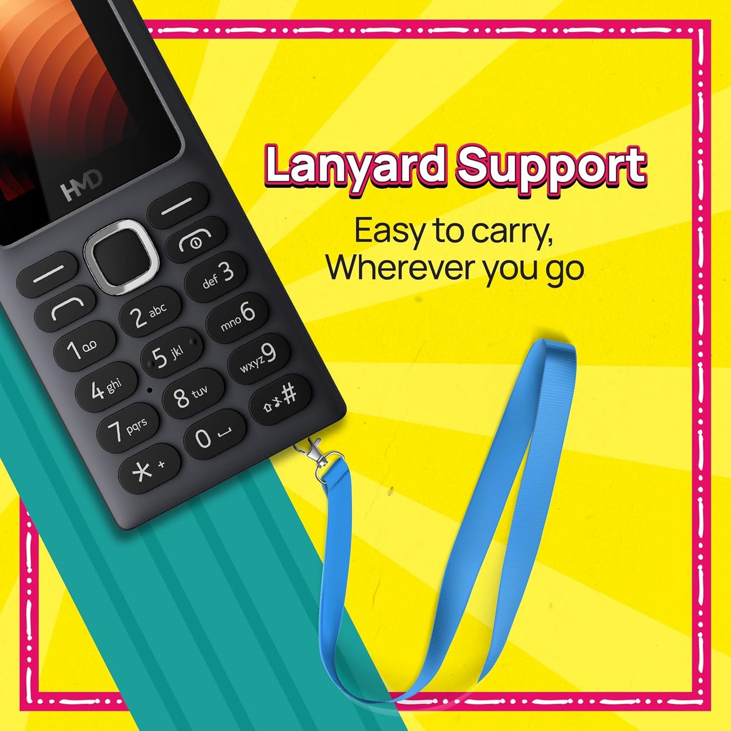 Nokia HMD 100 Keypad Mobile Phone | Dual SIM, Long Lasting Battery, Durable Design, Wireless FM Radio, English Phone Talker, 1-Year Replacement Guarantee