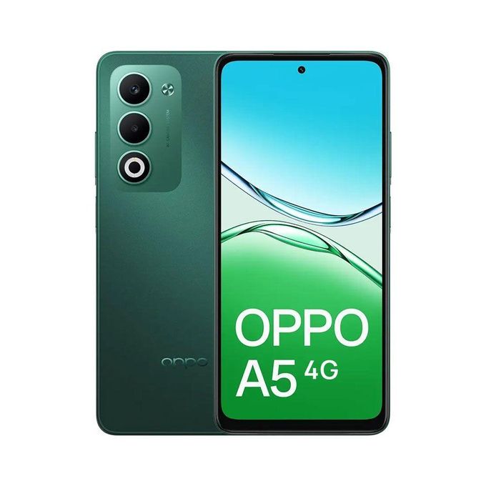 اوبو A5 4G مقاومة للماء والغبار بمعيار IP65 مقاومة للصدمات من الدرجة العسكرية بطارية تدوم 5 سنوات + شحن SUPERVOOC بقوة 45 واط، شاشة فائقة السطوع 1000 شمعة - ضمان محلي