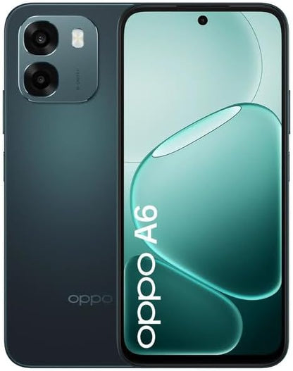 هاتف ذكي OPPO A6 4G بذاكرة 128 جيجابايت و 4 جيجابايت رام، ثنائي الشريحة مفتوح، شاشة HD+ LCD بحجم 6.75 بوصة ومعدل تحديث 120 هرتز، معالج Snapdragon 685، كاميرا مزدوجة 50 ميجابكسل، بطارية تدوم طوال اليوم، ColorOS 15، بصمة إصبع جانبية