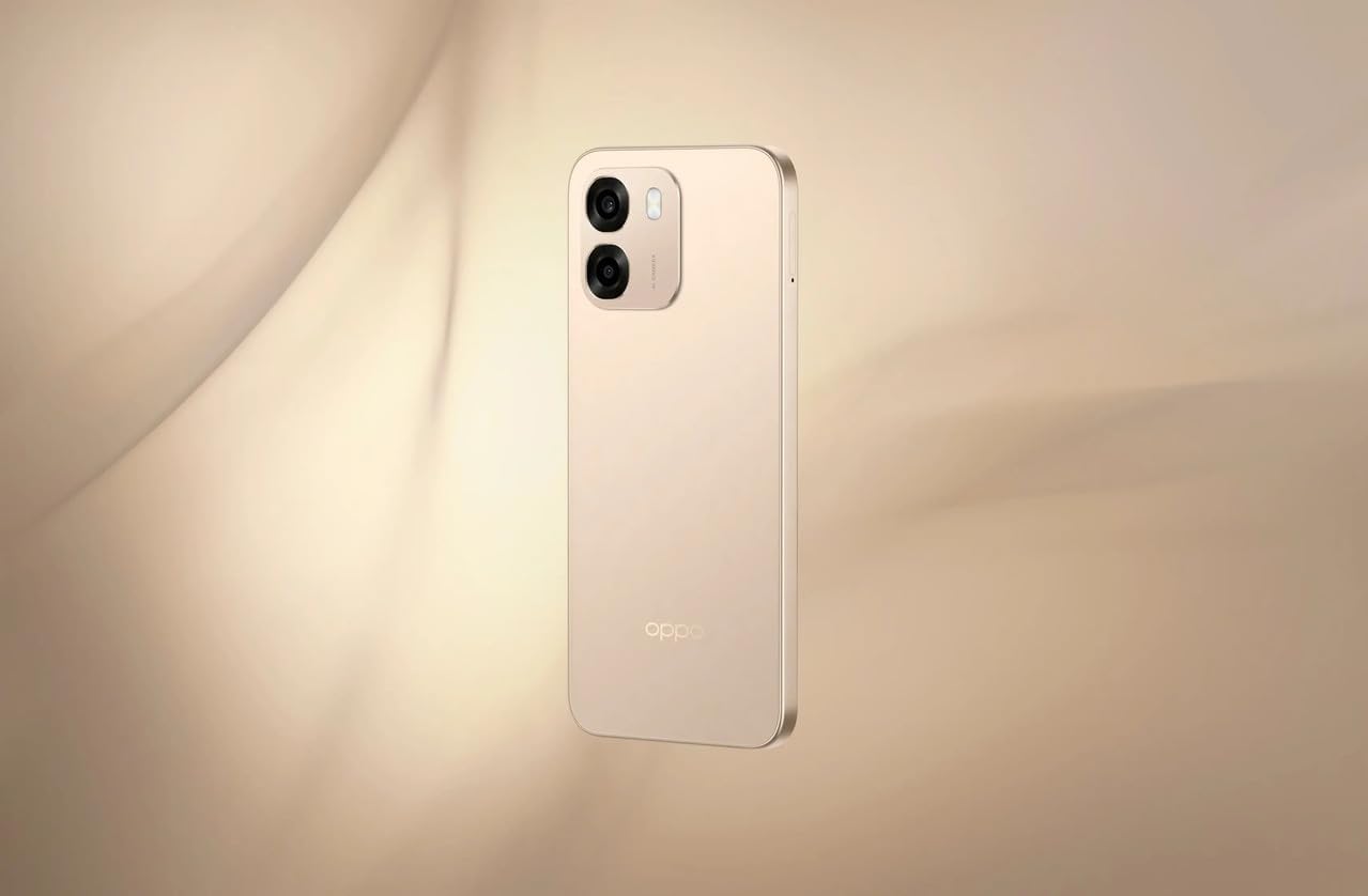 هاتف ذكي OPPO A6 4G بذاكرة 128 جيجابايت و 4 جيجابايت رام، ثنائي الشريحة مفتوح، شاشة HD+ LCD بحجم 6.75 بوصة ومعدل تحديث 120 هرتز، معالج Snapdragon 685، كاميرا مزدوجة 50 ميجابكسل، بطارية تدوم طوال اليوم، ColorOS 15، بصمة إصبع جانبية