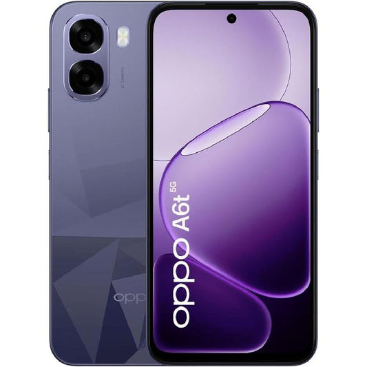 OPPO A6t 5G Smartphone, 128GB 6GB RAM, Dual SIM, 6.75 Inch HD+ LCD 120Hz Display, 50MP AI Camera, AI Photography, All-Day Battery, NFC, Side Fingerprint  - 1 YEAR LOCAL WARRANTY