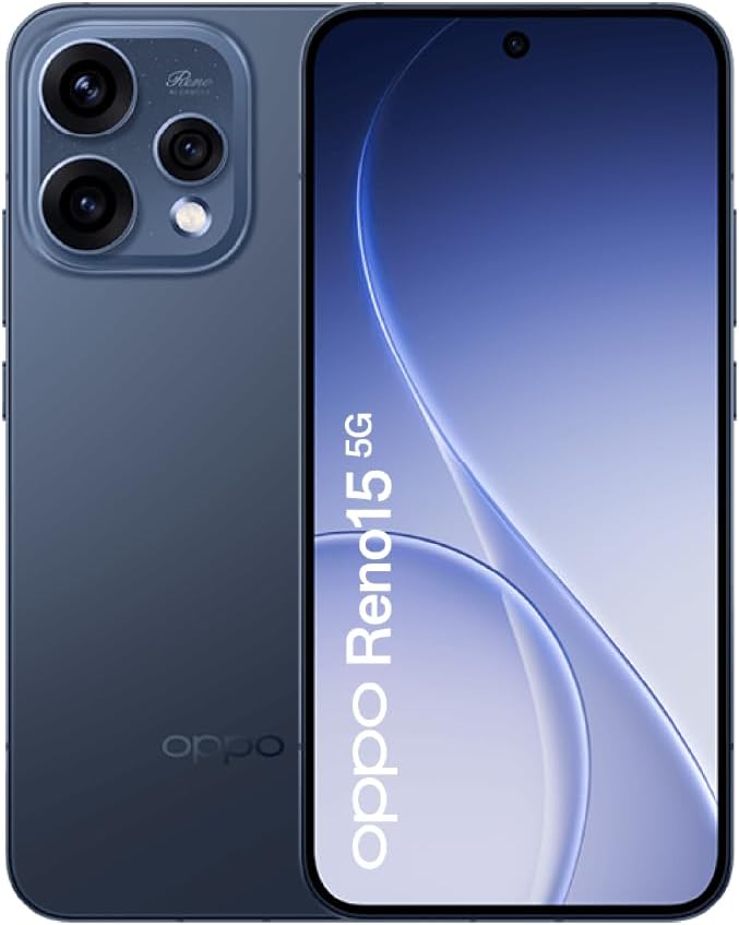 OPPO Reno15 5G 256GB 12GB RAM, Dual SIM, 6.59 Inch AMOLED Display, Snapdragon Processor, 50MP Camera, 6500mAh Battery, 80W Charge, for Photography and Gaming, 1 Year Local Warranty