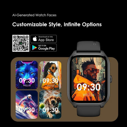 Oraimo Smart Watch 5 Lite OSW-804 2.01 Inch TFT IP68, Normal Usage Time 7 days Standby Time More than 28 days - Black - 12 Months Warranty