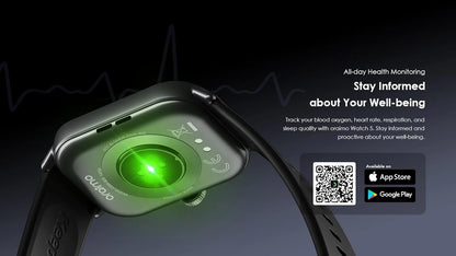 Oraimo OSW-805 Watch 5 Smart Watch with 2.01 inch HD Panda Glass Screen and 1ATM Water Resistance