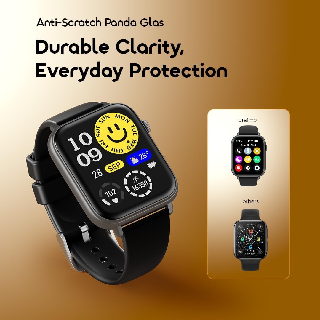 Oraimo Smart Watch 6N OSW-8000N – 1.83" Large Display, Bluetooth Call, Heart Rate & SpO2 Monitor, Multiple Sports Modes, Long Battery Life