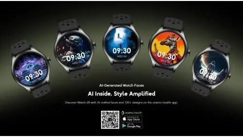 Oraimo Watch 6R (OSW-823) Smartwatch with Bluetooth Calling, 1.39" HD Display, 24H Health Monitor (Heart Rate, SpO2), 100+ Sports Modes, IP68 Waterproof, 7-Day Battery