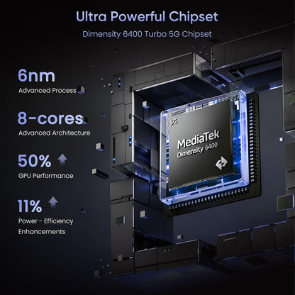 realme 16 5G Smartphone 8+256GB,6.57-inch Screen, 144Hz Display, 7000mAh Battery, 60W Fast Charging, Rear50MP+Front50MP AI Camera, MediaTek Dimensity 6400 Turbo,IP69 - 1 Year Local Warranty