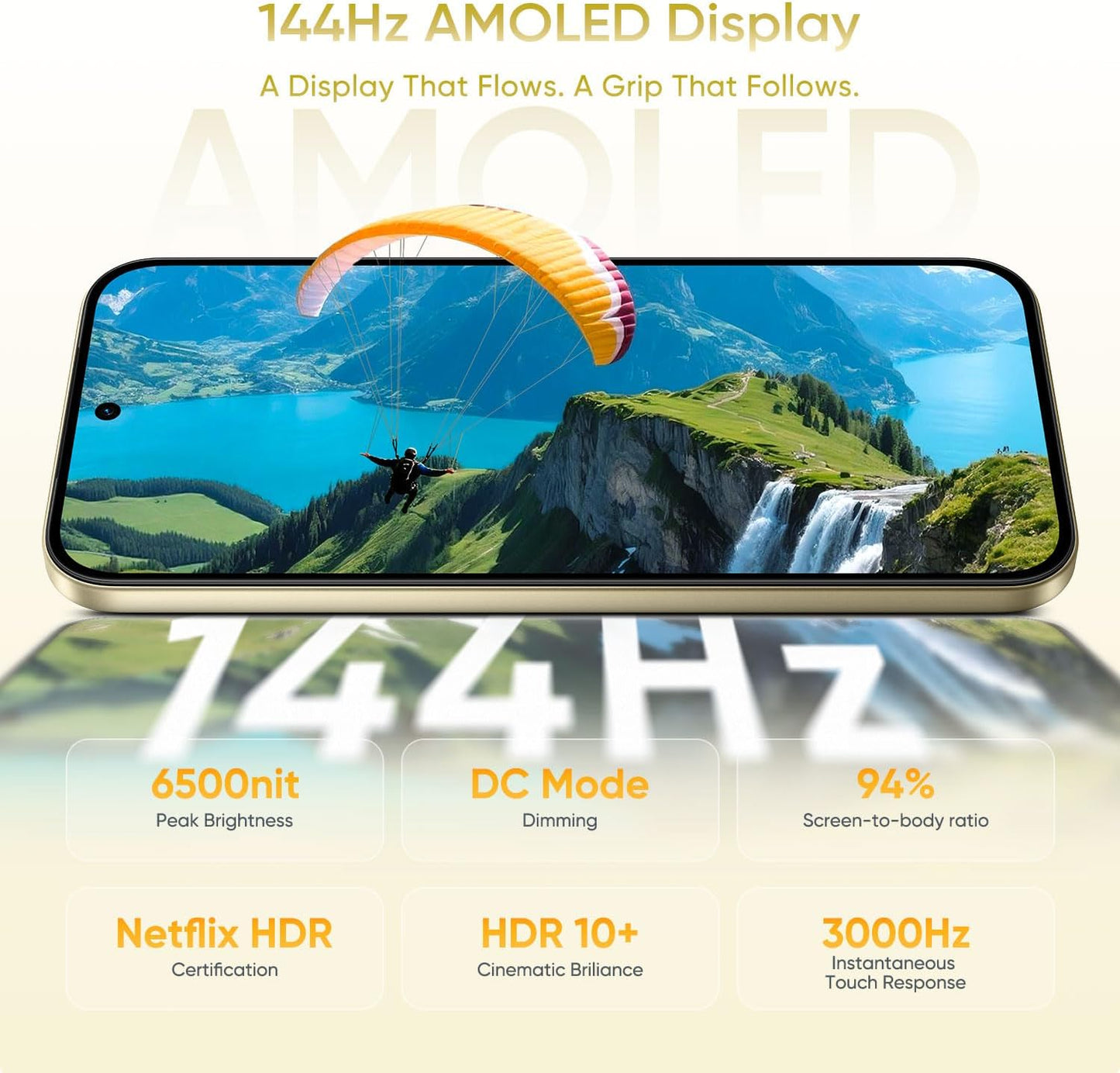 Realme 16 Pro 5G Unlocked Smartphone 12+256GB, 144Hz AMOLED Display, 7000mAh Battery, 80W SuperVOOC, 50+200MP Camera, MediaTek Dimensity 7300 Max 5G Chipset, IP69