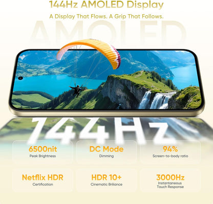 Realme 16 Pro 5G Unlocked Smartphone 12+256GB, 144Hz AMOLED Display, 7000mAh Battery, 80W SuperVOOC, 50+200MP Camera, MediaTek Dimensity 7300 Max 5G Chipset, IP69