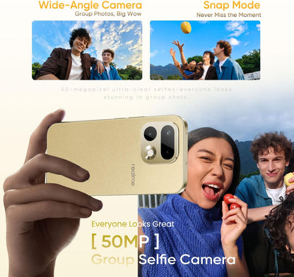 Realme 16 Pro 5G Unlocked Smartphone 12+256GB, 144Hz AMOLED Display, 7000mAh Battery, 80W SuperVOOC, 50+200MP Camera, MediaTek Dimensity 7300 Max 5G Chipset, IP69