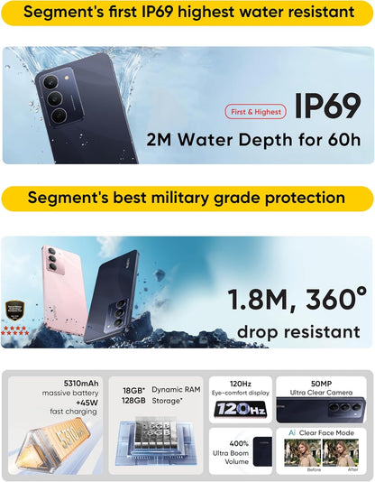 Realme C75x 4G Smartphone, 8GB RAM 256GB, 6.67" 120Hz Display, 50MP Camera, 5600mAh, Android 15, IP68 Rugged, 45W Fast Charge, 12-Month Warranty, Middle East Version