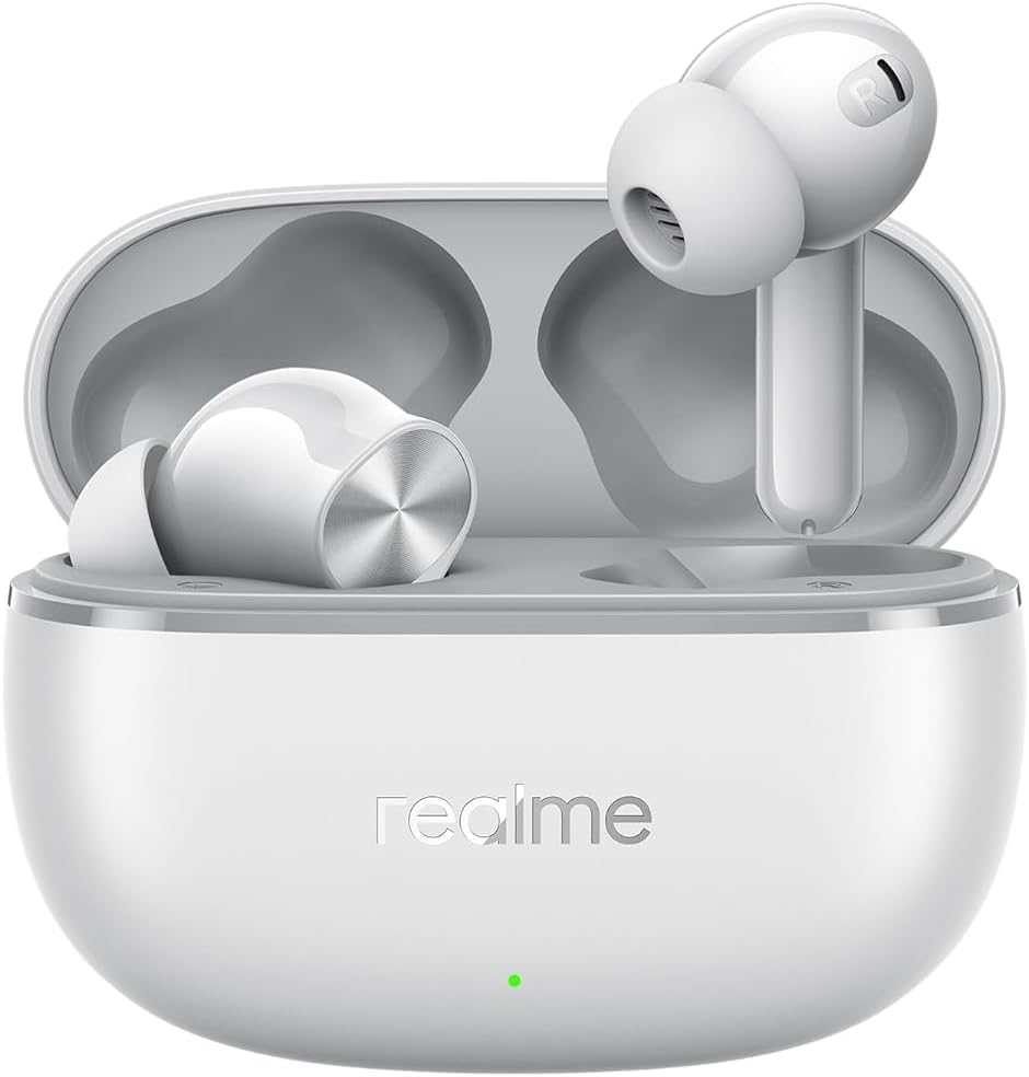 Realme Buds T200 Lite Bluetooth in Ear Earbuds, 4 Mic, AI ENC for Chamadas, 48 Hours of playback Total com carregamento rápido e jogos de baixa latência TWS