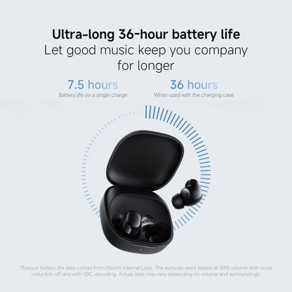 Xiaomi Wireless Earphones, Redmi buds 6 Play, 36 Hours Playtime, AI Call Noise Reduction, Ultra Lightweight, Compatible with Google Fast Pair, Fast Charging, Black |6 month manufacturer warranty