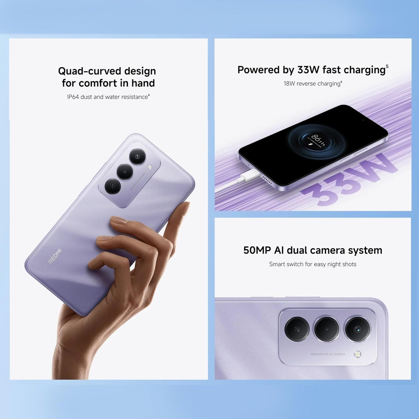 XIAOMI Redmi 15-4G 8+256 GB Smartphone, Screen from 6.9 Inch 120 Hz, Dual Camera 50MP, Snapdragon 685, 7000 mAh, Charger included - 18 months warranty