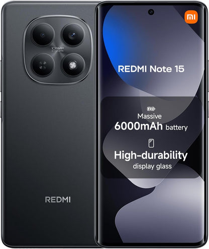 XIAOMI Redmi Note 15 4G Smartphone – Ultra-thin design, IP64 water protection, 108 MP camera, 6.77" FHD+ display, Black,18 Months Local Warranty