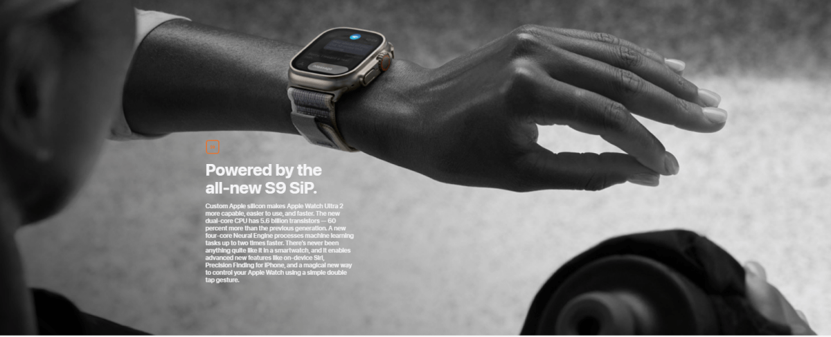 Apple Watch Ultra 2 [GPS + Cellular 49mm], Titanium Case & Blue Ocean Band One Size. Fitness Tracker, GPS, Bright Retina