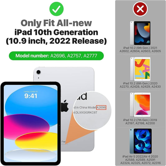 cover-for-ipad-10th-generation-case-2022-slim-stand-hard-pc-translucent-back-shell-smart-cover-case-for-ipad-10th-gen-109-inch-2022-support-touch-id-auto-wakesl-200440 - سوق ستور Souq Store 