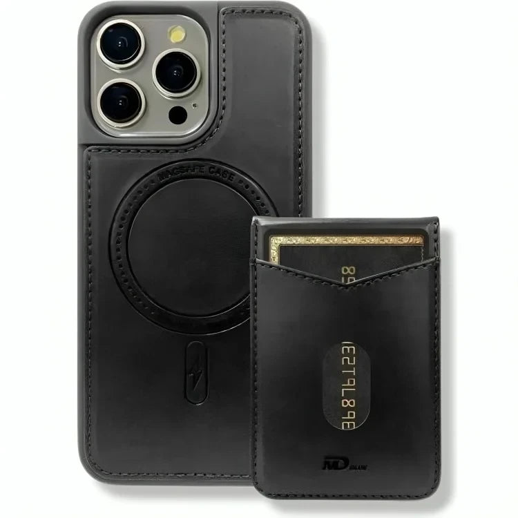 DDU Leather Magnetic Phone Cover with Detachable Card Holder for iPhone