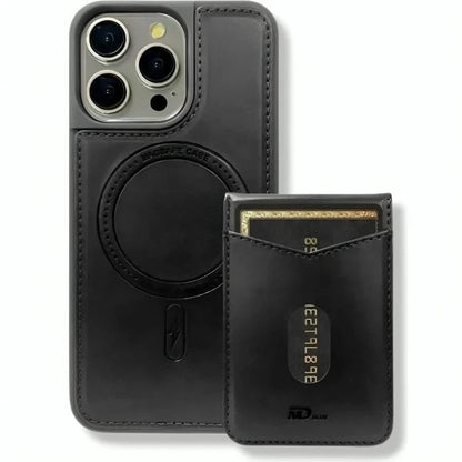 DDU Leather Magnetic Phone Cover with Detachable Card Holder for iPhone