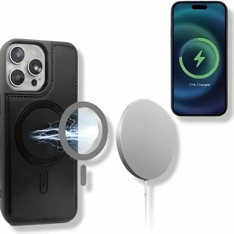DDU Leather Magnetic Phone Cover with Detachable Card Holder for iPhone