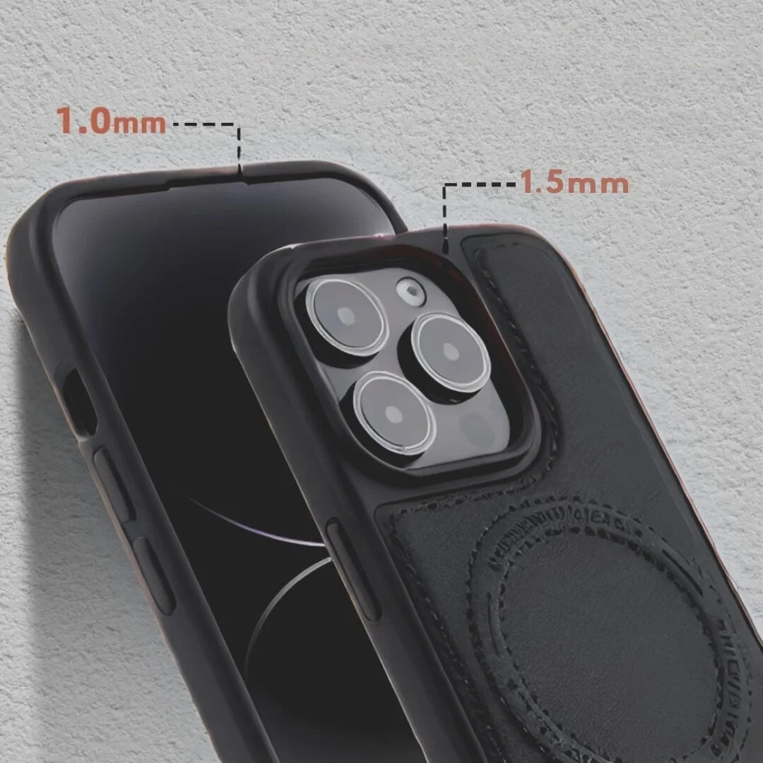 DDU Leather Magnetic Phone Cover with Detachable Card Holder for iPhone