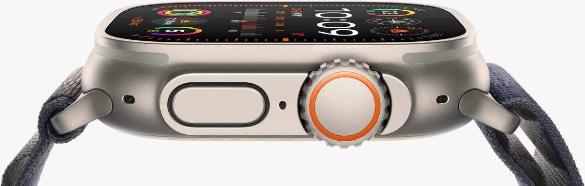 Apple Watch Ultra 2 [GPS + Cellular 49mm], Titanium Case & Blue Ocean Band One Size. Fitness Tracker, GPS, Bright Retina