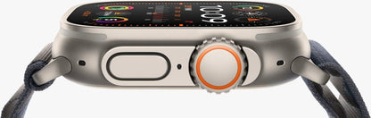 Apple Watch Ultra 2 [GPS + Cellular 49mm], Titanium Case & Blue Ocean Band One Size. Fitness Tracker, GPS, Bright Retina