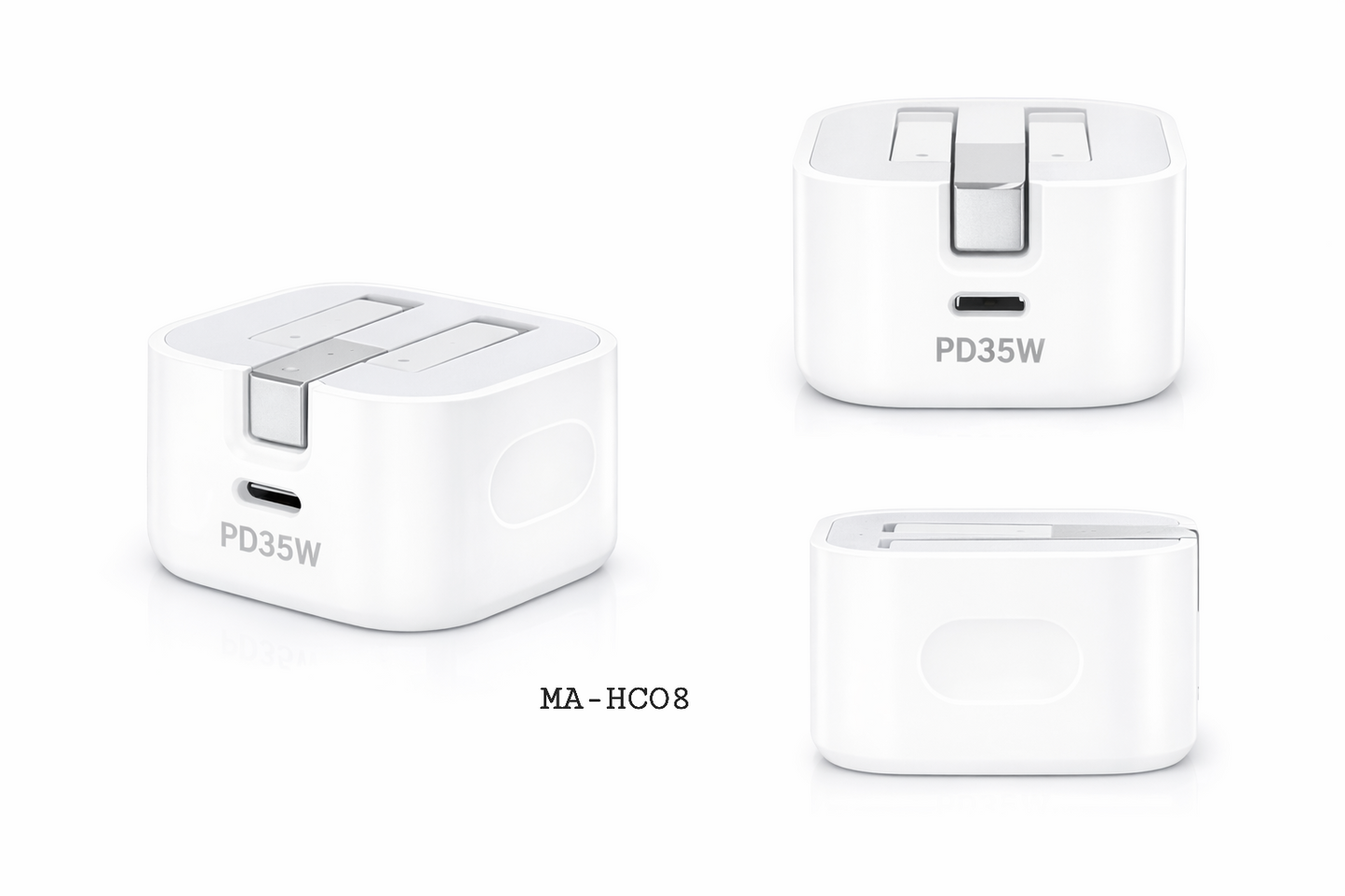 شاحن سريع 35 وات بمنفذ USB-C متوافق مع آيفون: MA-HC08 - أبيض - ضمان محلي لمدة سنة