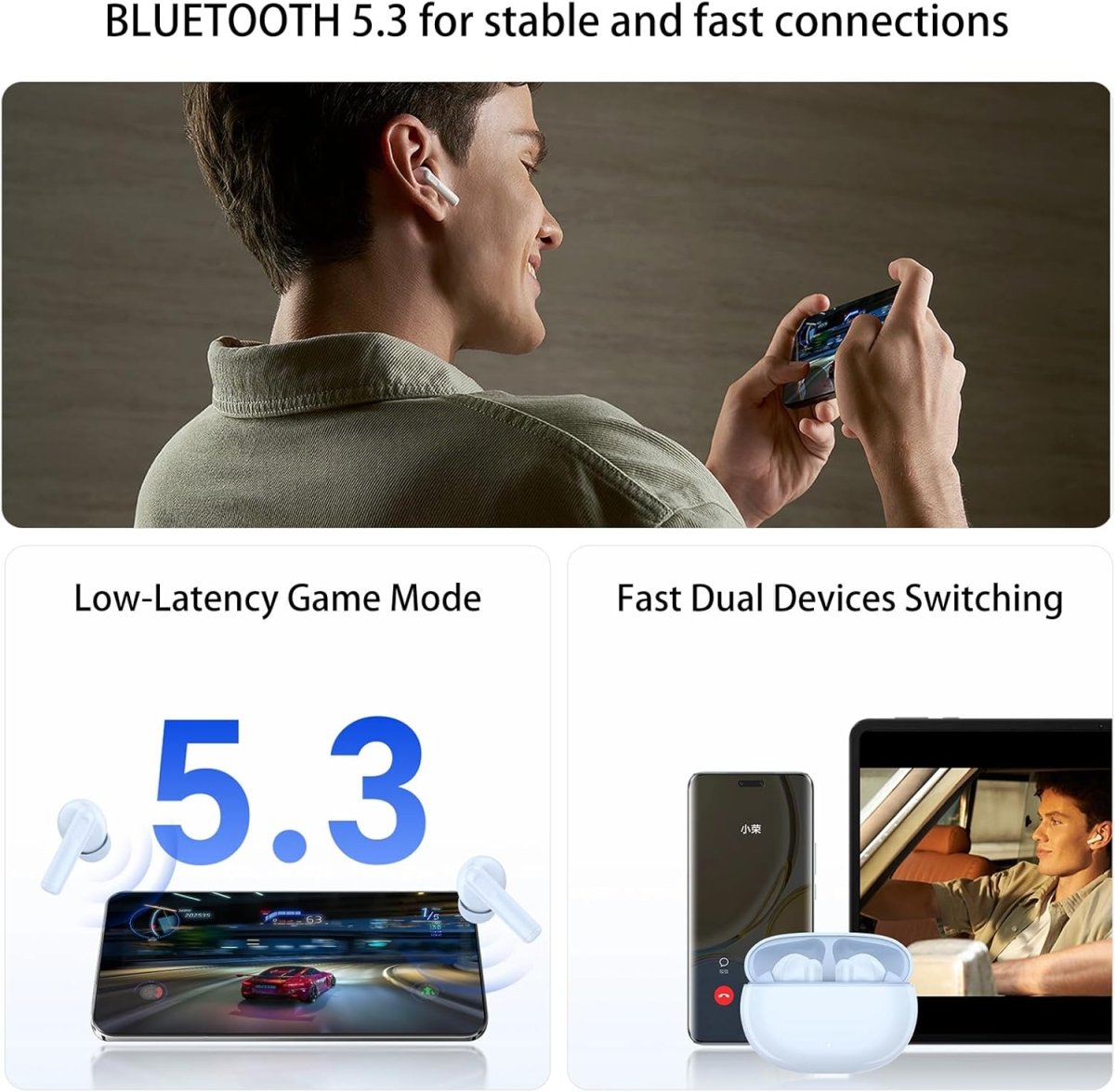 HONOR CHOICE X7i Hybrid Active Noise Cancelling Earbuds with 45dB,Waterproof Wireless Bluetooth Ear Buds,in - Ear Earphones with AI Clear Call Mics,40H Playtime,Bass Stereo for iPhone,Android,Pad - White