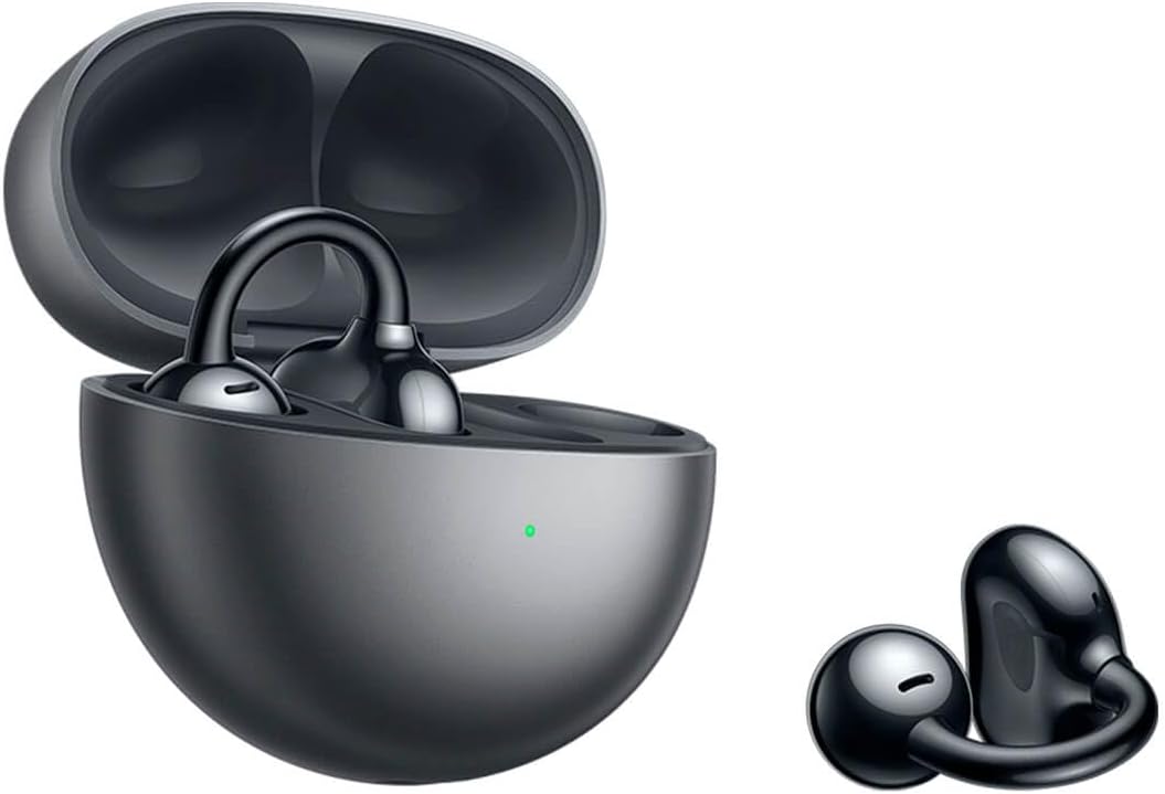 HUAWEI FreeClip Wireless Bluetooth Earphones, Futuristic Aesthetic Design, Feather - like Wearing, Open - ear Listening, Long Battery Life, iOS and Android, IP54 Water - and Dust - resistant, Black