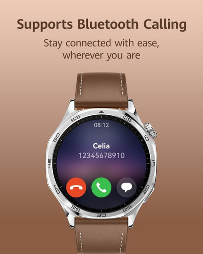 HUAWEI Watch GT 5 Smartwatch, 46mm AMOLED Display, Advanced Health & Fitness Tracking, Long Battery Life, Brown Composite Leather Strap