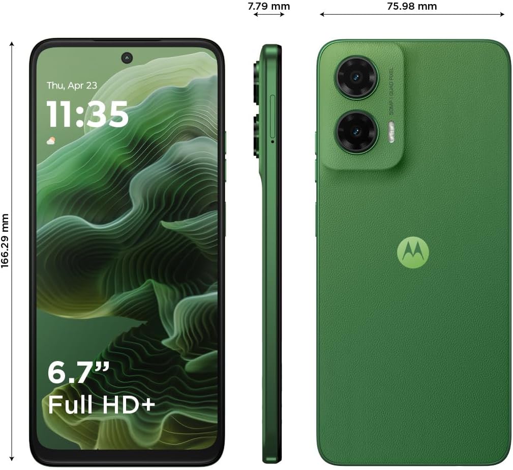 Motorola Moto g35 5G 8GB RAM 256GB UFS 2.2 Android 14 LCD Smartphone, Leaf Green (Pack include charger and cover) 2 Years Warranty