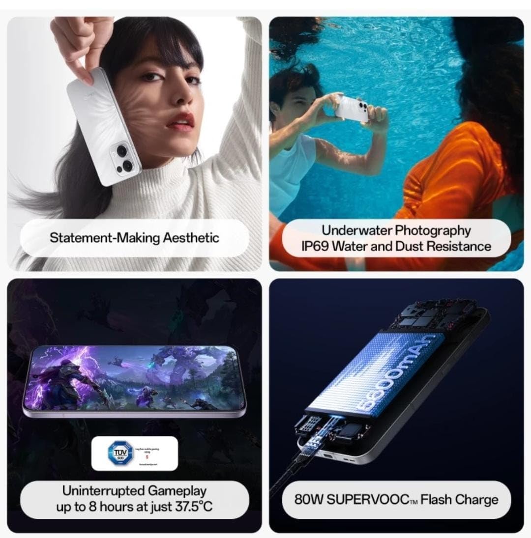 Oppo Reno13 5G (Luminous Blue, 256 GB) (12 GB RAM) Egyptian Version (Local Warranty)