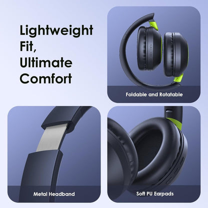 Oraimo BoomPop2S Noise Cancelling Wireless Over - Ear Headphones,50H Long Playtime, Powerful Deep Bass, Customize via an App, Dual Device Connection,Ideal for Travel