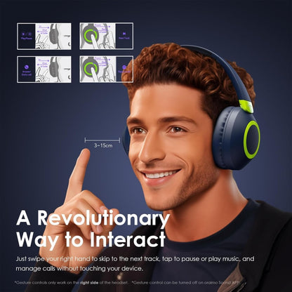 Oraimo BoomPop2S Noise Cancelling Wireless Over - Ear Headphones,50H Long Playtime, Powerful Deep Bass, Customize via an App, Dual Device Connection,Ideal for Travel