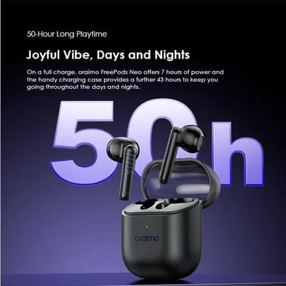 Oraimo FreePods Neo ENC Wireless Earbuds OTW - 330S Bluetooth TWS Earphone with APP Control,50h Play Time, Anifast Fast Charging,in - Ear Earbuds with Sound 360 Spatial Audio Speed Black