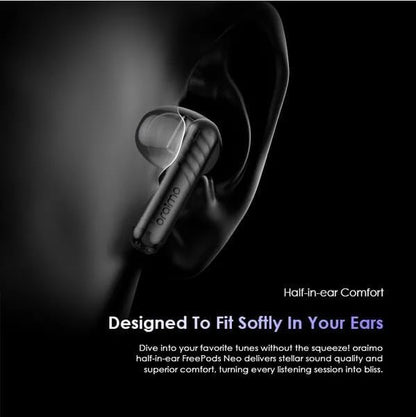 Oraimo FreePods Neo ENC Wireless Earbuds OTW - 330S Bluetooth TWS Earphone with APP Control,50h Play Time, Anifast Fast Charging,in - Ear Earbuds with Sound 360 Spatial Audio Speed Black