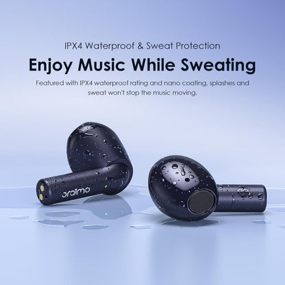 Oraimo Riff 2 TWS Earbuds with ENC Quad Mic,30Hr Playtime,Custom EQ Modes,IPX4,BT 5.3 Bluetooth Headset