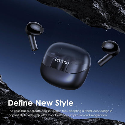 Oraimo Riff 2 TWS Earbuds with ENC Quad Mic,30Hr Playtime,Custom EQ Modes,IPX4,BT 5.3 Bluetooth Headset